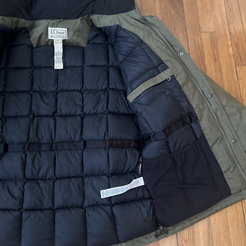 LL Bean Men's Baxter State Jacket Parka Hood Faux Fur Down Insulated Size L Reg - Picture 9 of 12